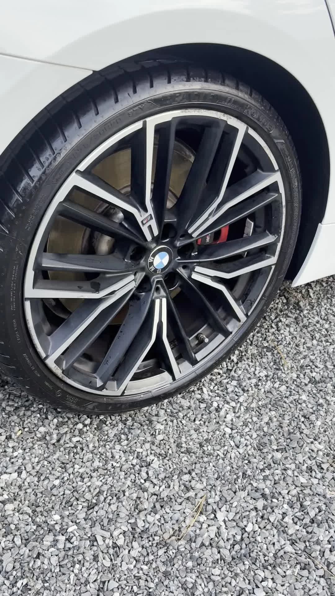 Detailed BMW wheel and bodywork